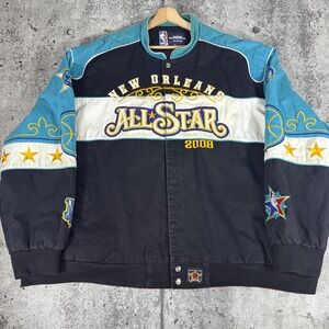 NBA All-Stars Jacket Mens 6XL Black Teal New Orleans 2008 Basketball JH Design